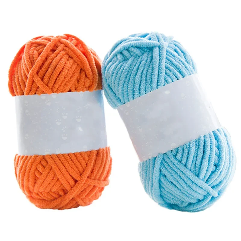50g Dik Fluwelen Garen Handgemaakte DIY Breigaren Wol Lijn Baby Sjaal Hoed Zacht Chenille Garen Gebreide Wol - afbeelding 2
