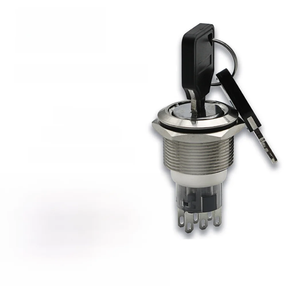 19MM 22MM verrouillage autobloquant Fixation métal étanche 2 positions 3 positions clé commutateur rotatif avec deux clés