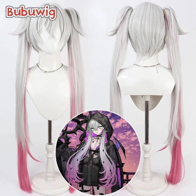 

Bubuwig Синтетические волосы Lilith Косплей Парики Игра Fate FGO Lilith Длинный серебристо-белый смешанный ярко-розовый парик с хвостиком Термостойкий