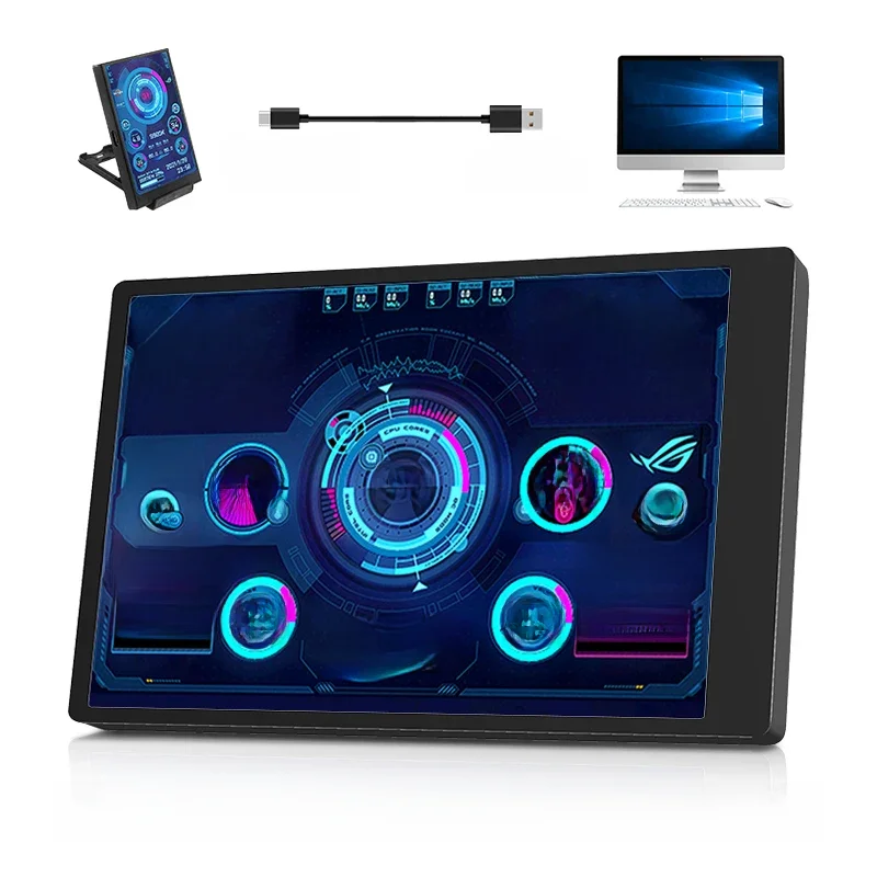 8,8 / 5 / 3,5 cala IPS Type-C Dodatkowy ekran komputera CPU GPU RAM HDD Monitor USB Wyświetlacz Beśle AIDA64 Mini Monitor Win 10 11 — zdjęcie produktu 7