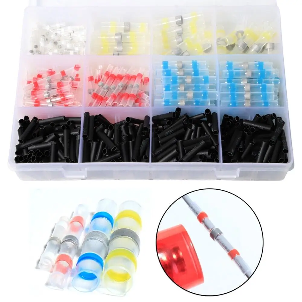 600pcs Practical Electrical Waterproof Seal Heat Shrink Butt Terminals Solder Sleeve Wire Connectors 3:1