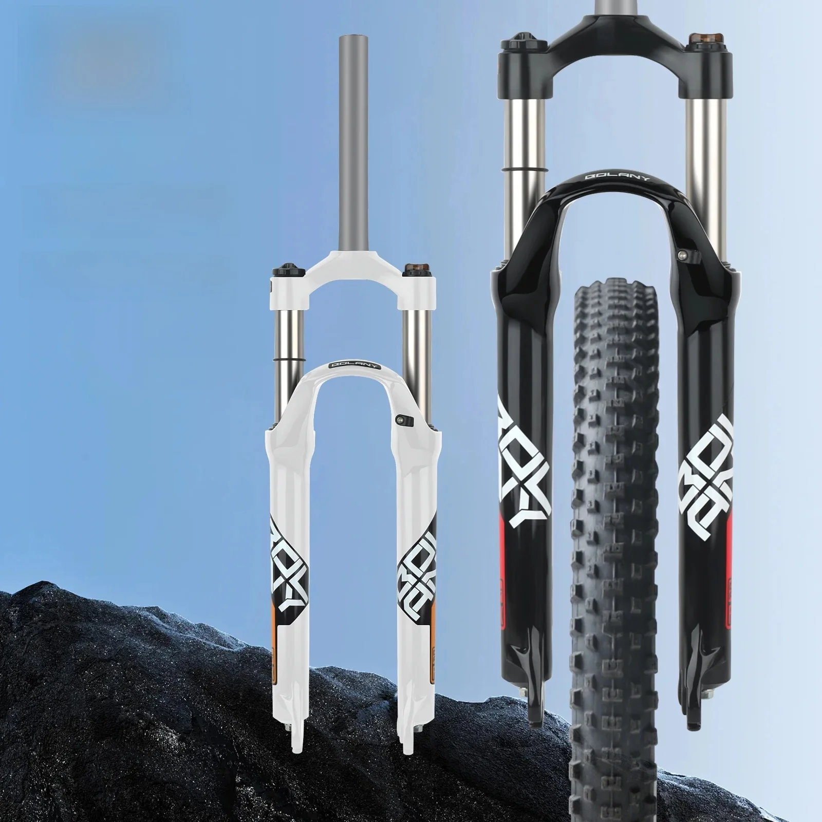 AliExpress BOLANY Mechanical Front Fork 20/24 Inch Straight Suspension Fork 9x100mm Quick Release MTB Fork Disc Brake Bicycle 2.5inch