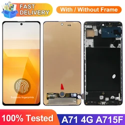 Super Amoled A71 Screen Assembly for Samsung Galaxy A71 A715F A715F/DS Lcd Display Digital Touch Screen with Frame Replacement