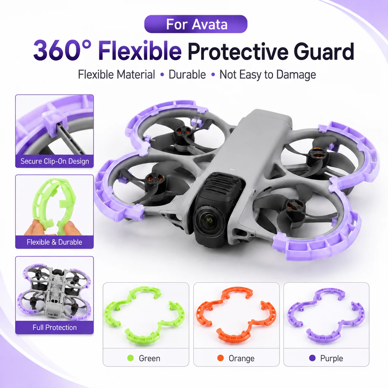 Anneau de protection imprimé en 3D en TPU pour DJI Avata 360, matériau souple, protège contre les chocs, ne bloque pas la caméra fisheye