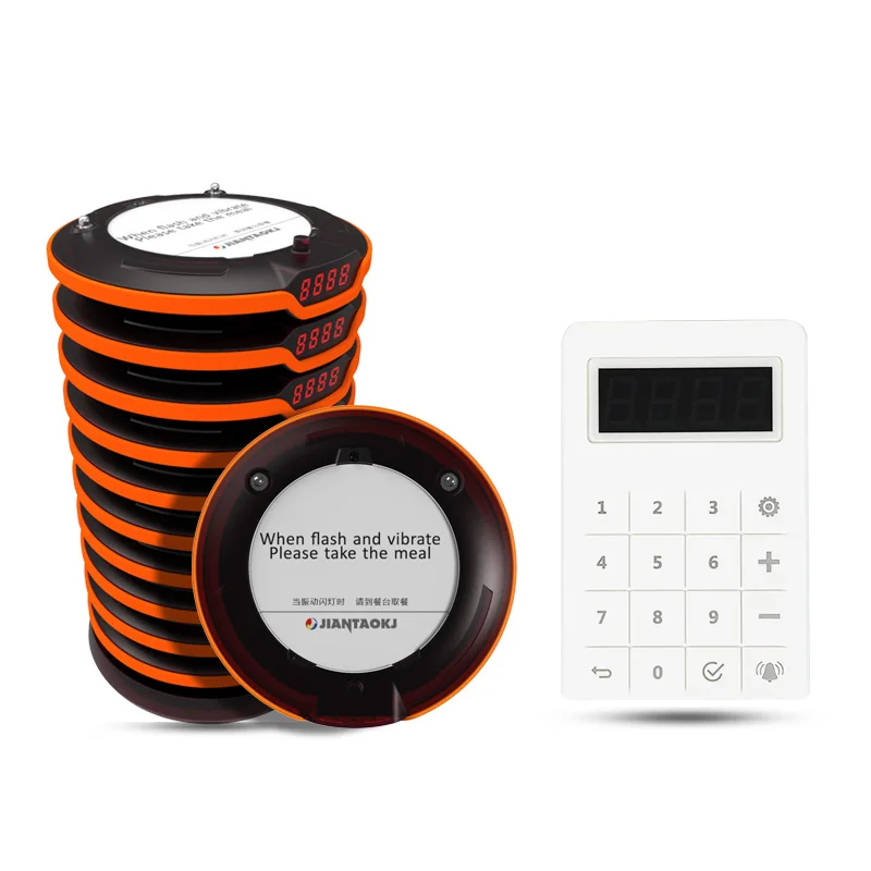 New 300mah Waterproof Long Distance Queue Number Calling Vibrating Buzzer Coaster Pager Guest Cafe Restaurant Paging System