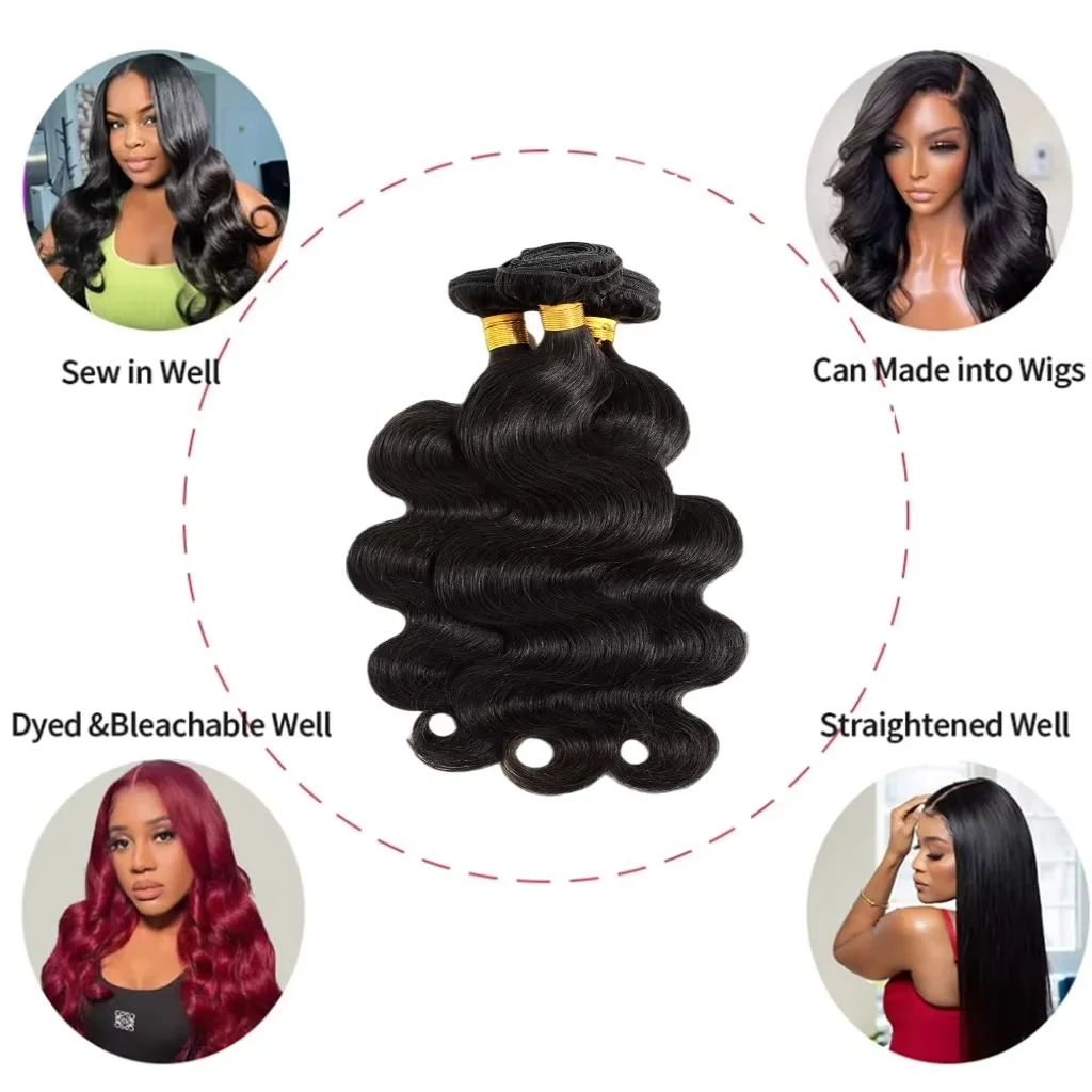 الجسم موجة الشعر البشري 1 3 حزمة البرازيلي عذراء حزمة الطبيعية الأسود نسج حزم شعر مستعار بشري حزمة الشعر البشري الحقيقي