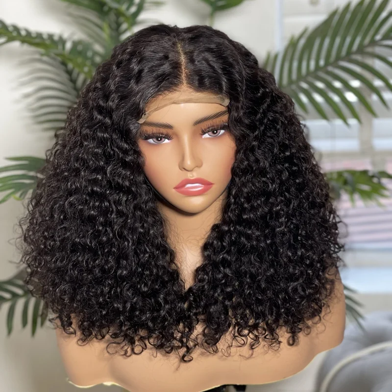 

13x4 Deep Wave Short Bob Wig Human Hair 4x4 Deep Curly Lace Closure Wig 100% Brazilian Virgin Human Hair Jerry Curly Pre Plucked