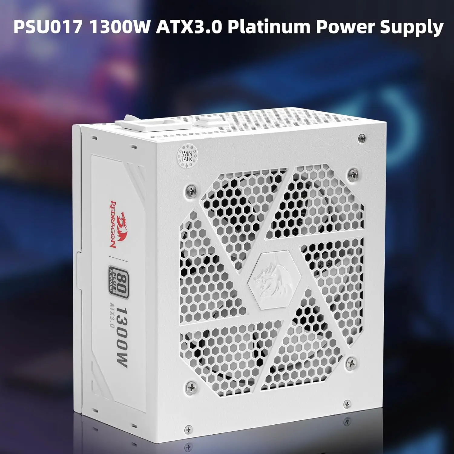 Redragon PSU018 80+ Platinum Alimentatore da gioco completamente modulare ATX 3.0 e PCIe 5.0 da 1300 Watt, certificato 80 Plus, bianco