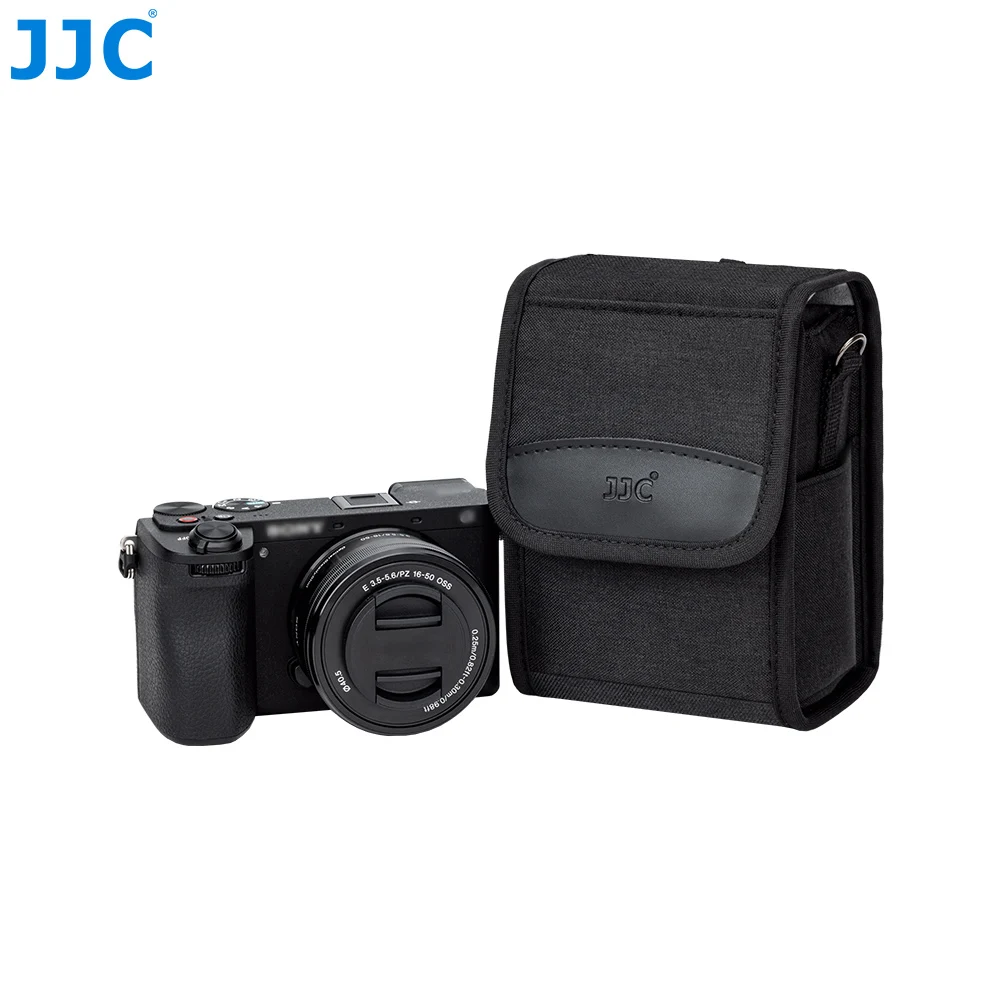 JJC Podróżna torba na aparat fotograficzny z paskiem dla Sony A6700 A6000 A6100 A6400 A7CII Canon EOS M M5 M10 M50 Nikon Z30 Fuji X-E5