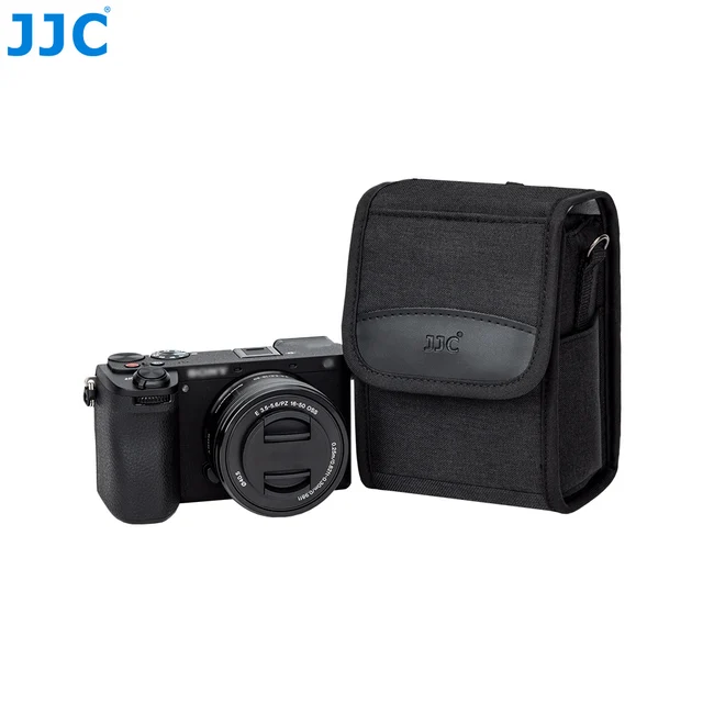 JJC Podróżna torba na aparat fotograficzny z paskiem dla Sony A6700 A6000 A6100 A6400 A7CII Canon EOS M M5 M10 M50 Nikon Z30 Fuji X-E5