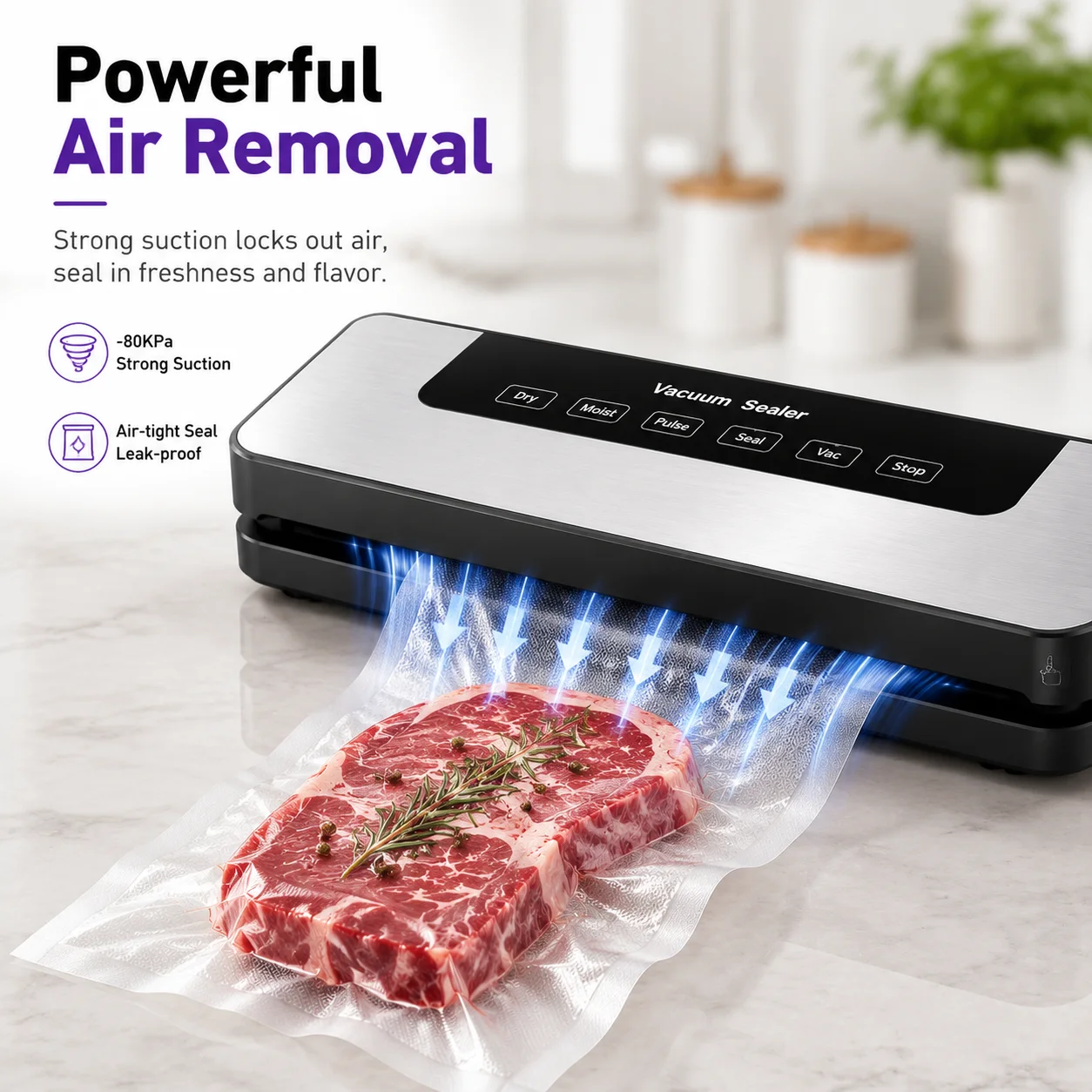 80kPa Vacuum Sealer for Food, - Vacuum Sealer Machine For Sous Vide recension och pris