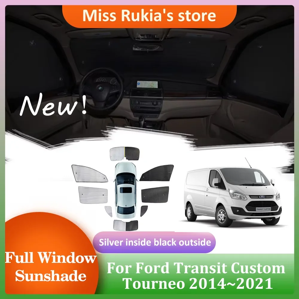 

Full Coverage Sunshades For Ford Transit Custom Tourneo 2012~2023 Car Windows Sun Visor Windshield Curtain Mat Cover Accessories