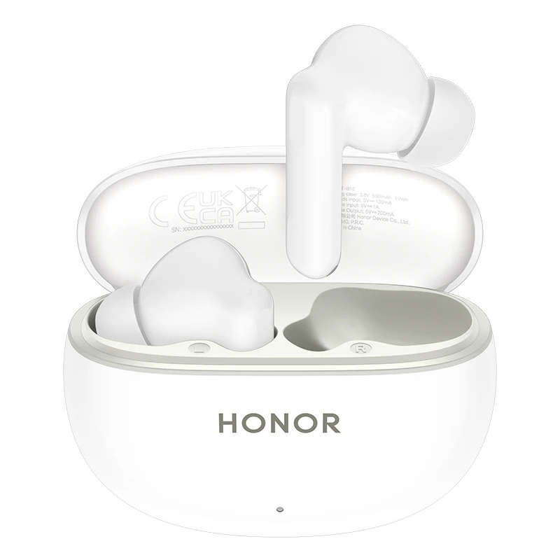 HONOR Earbuds X10 Lite Bluetooth-Kopfhörer mit aktiver Geräuschunterdrückung bis 42 dB, 45 Stunden Akku, 12,4 mm großem Lautsprecher, Bluetooth 5.4, IP54 wasser- und staubdicht, Weiß