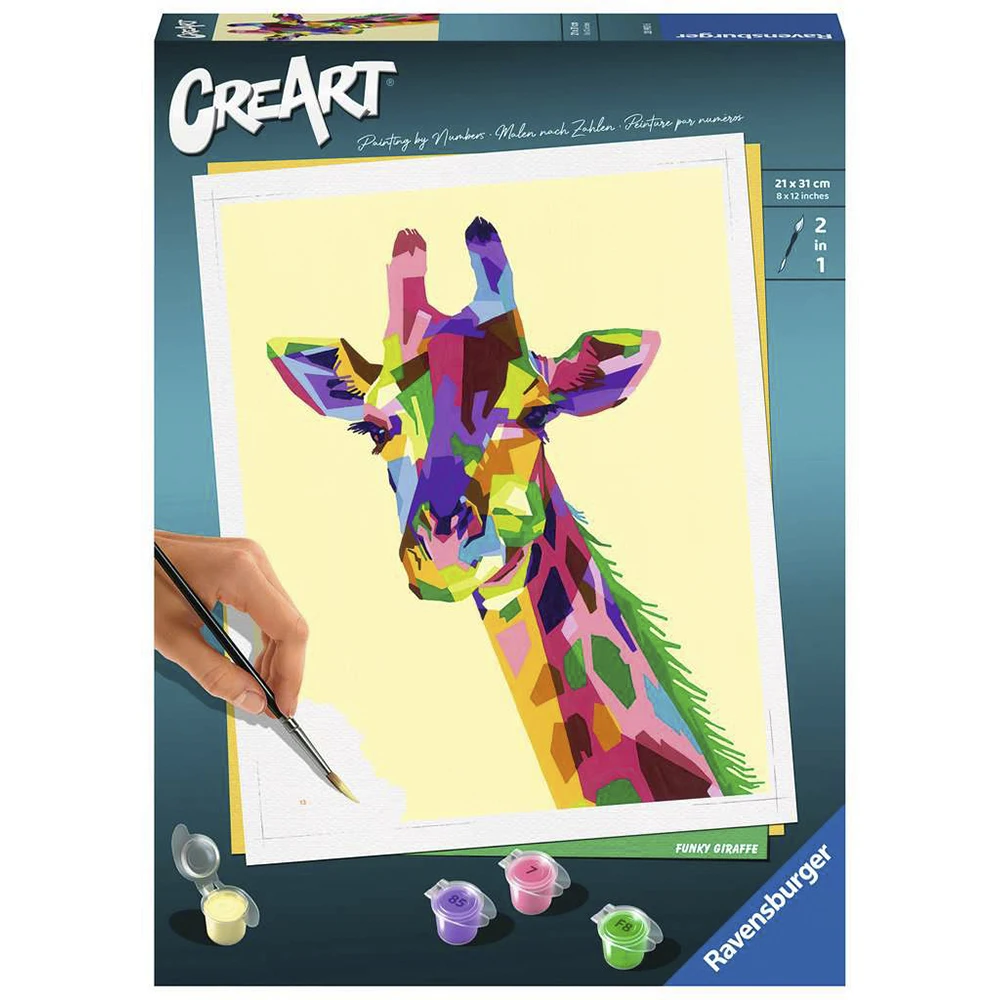 RAVENSBURGER CREART FUNKY GIRAFFE PAINTING KIT, 28993, original, toys, boys, girls, gifts, collector, store, new, games, family, puzzle