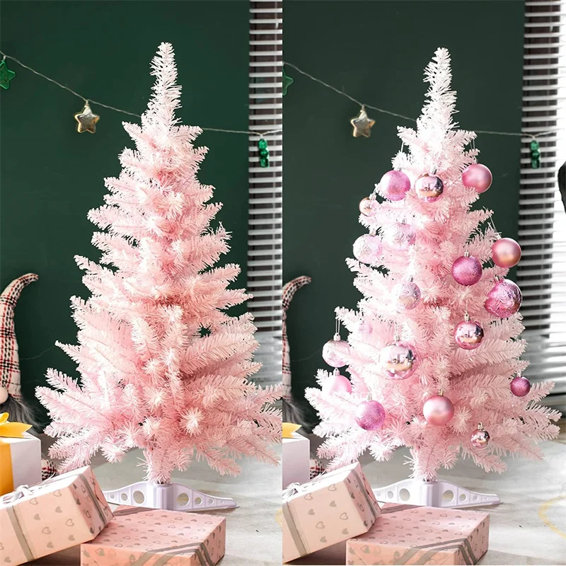 45/60 cm rosa Weihnachtsbaum künstlicher Mini-Weihnachtsbaum Tischdekoration Urlaubsdekoration Weihnachtsdekoration Geschenke Heimdekoration