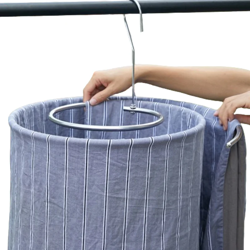 1PC Spiral Drying Clothes Rack Stainless Steel Drying Quilt Bed Sheet Drying Rod Quick-drying Space-saving Home Storage Supplies