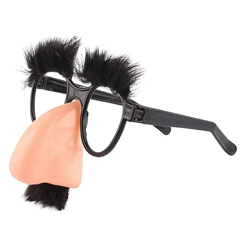 Lunettes à gros nez avec sourcils et moustache – Accessoires photo amusants pour Halloween, fêtes d'anniversaire et gags de farces