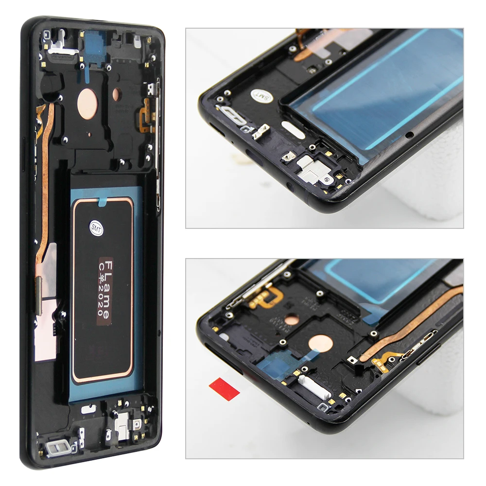 S9 Plus Super AMOLED Screen Assembly for Samsung Galaxy S9+ G965F G965F/DS Lcd Display Touch Screen with Frame Digitizer Parts