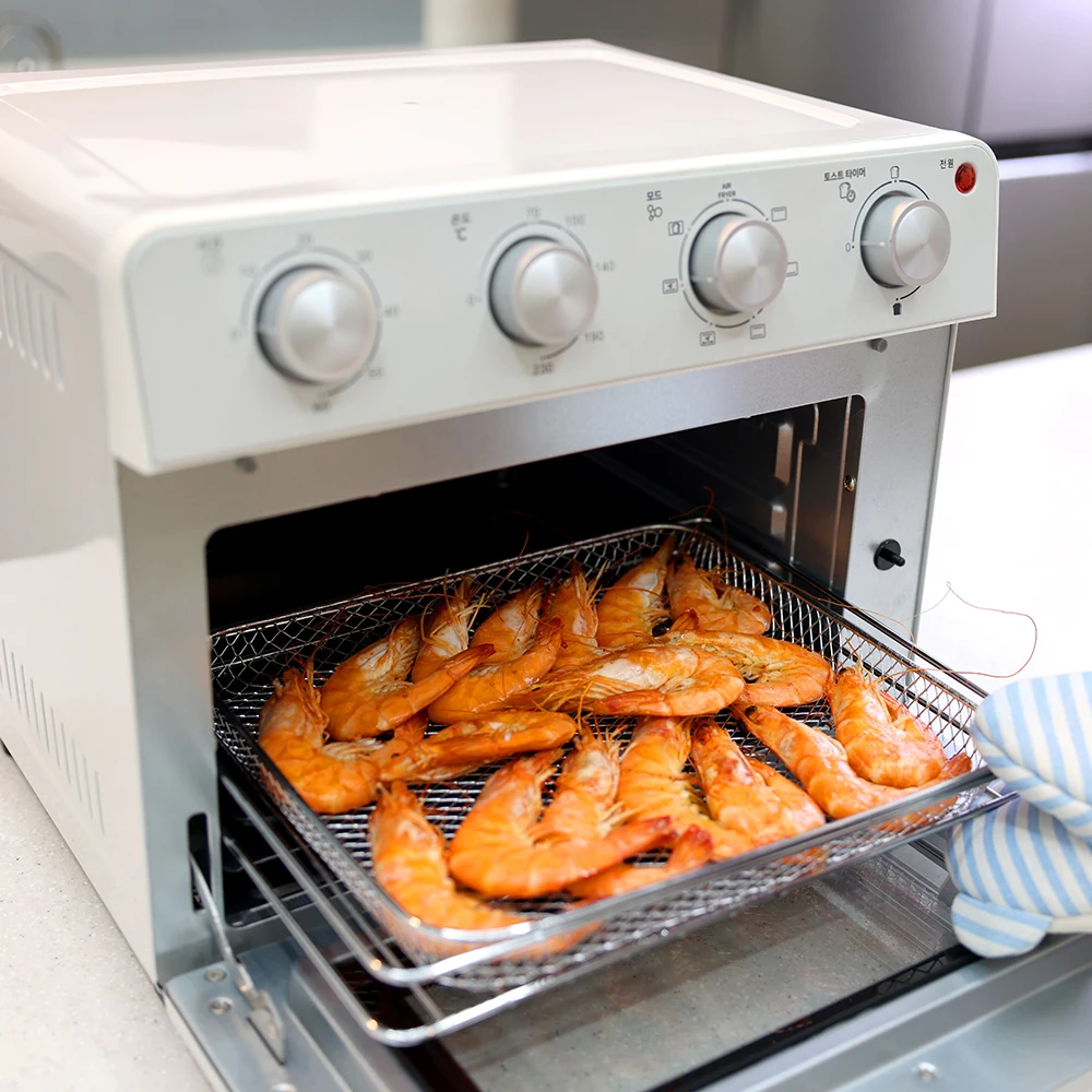 Kitchen Art Air Fryer Oven Toaster Multipurpose 23L Dual Heating Retro Automatic Power Drive Dual Plate Transparent Crimson Rotisserie Changdol Grill Kaf-23L