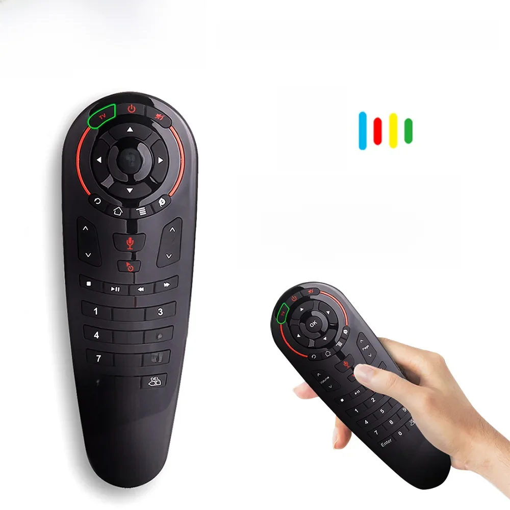 G30 z pilotem G30S Air Mouse 2.4G bezprzewodowa Mini klawiatura IR nauka żyroskop asystent Google dla Android TV, pudełko PC — zdjęcie 2