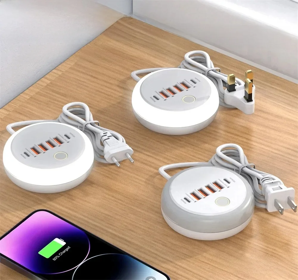 50W Wieloportowa listwa zasilająca Gniazdo USB typu C Szybkie ładowanie Ładowarka ścienna do iPhone'a 16 Xiaomi Szybkie ładowanie Ładowarka do telefonu komórkowego — zdjęcie produktu 7