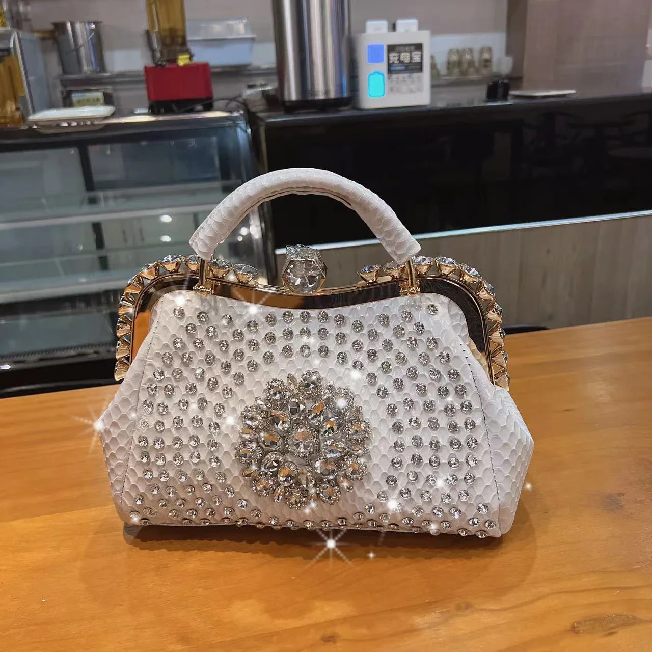 Nowe torby z górnym uchwytem z dżetów dla kobiet PU skórzane luksusowe torebki damskie ramki projektant damska torba typu Crossbody Sac A Main — zdjęcie 2