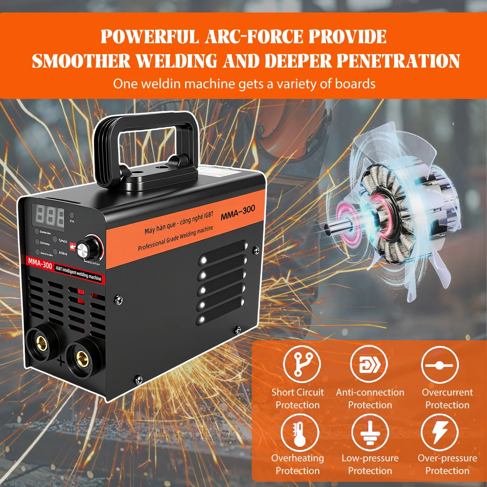 ماكينة لحام محمولة MMA 300 220 فولت تيار قابل للتعديل معدات لحام كهربائي مدمجة دليل لحام قوس معدني #6
