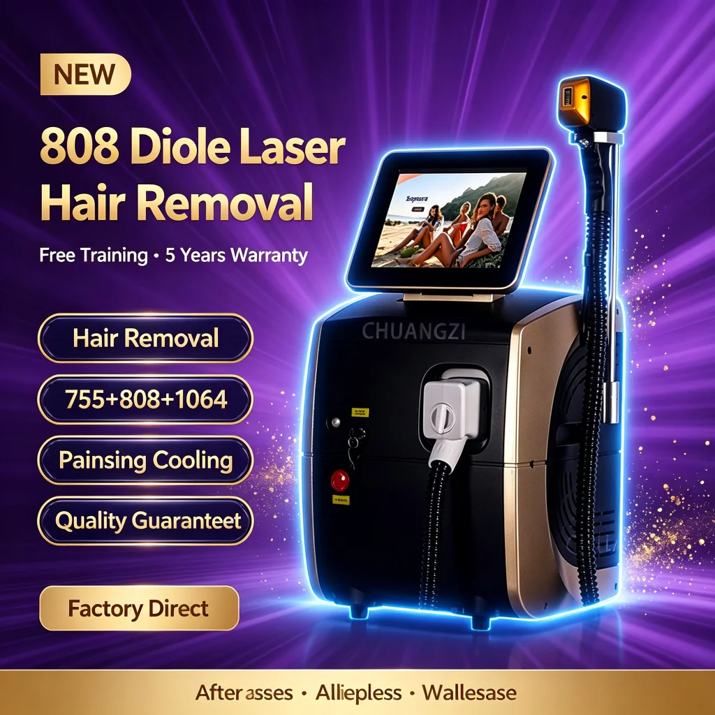 10BARS Diode Laser Hair Removal Machine 755 808 1064nm Freezing Point Fast Cooling Full Body CE Certified Salon Beauty Equipment