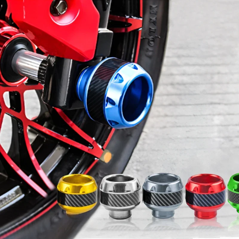 Cadre de moto universel coulissant en alliage d'aluminium, 2 pièces, tasse de fourche avant, protection contre les chocs, en Fiber de carbone pour moto et Scooter