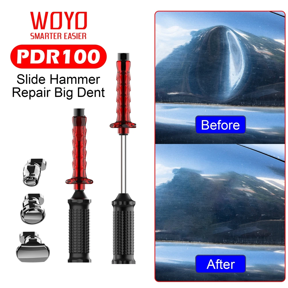 2024 WOYO PDR100 Slide Hammer Dent Puller with Tabs Set, Automotive PDR Paintless Dent Repair Tools for All Car