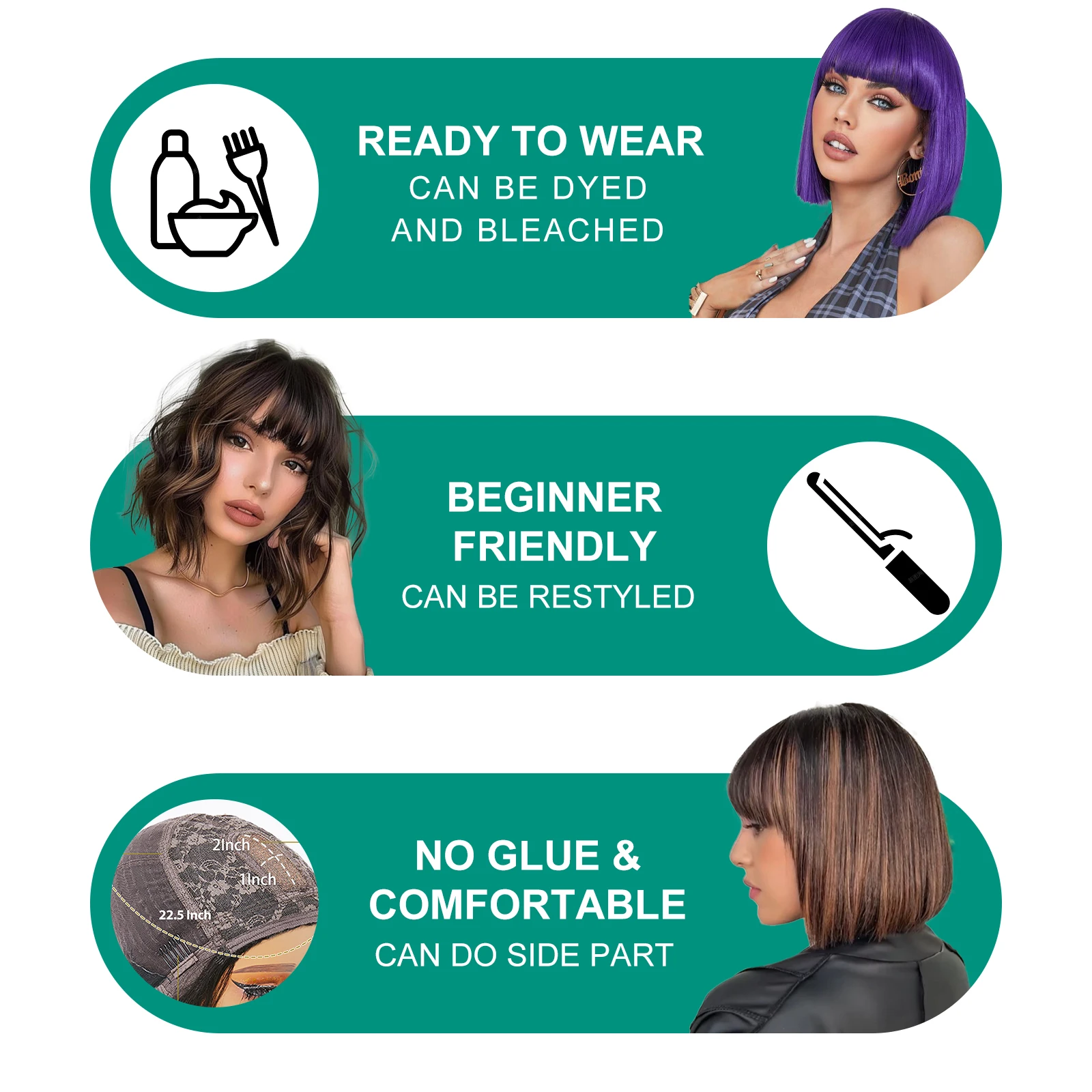 250Density 1/30 본 스트레이트 하이라이트 BOB 가발 2x1 HD 레이스 프론탈 스트레이트 가발 12인치 레미 브라운 옴브레 컬러 인모 가발