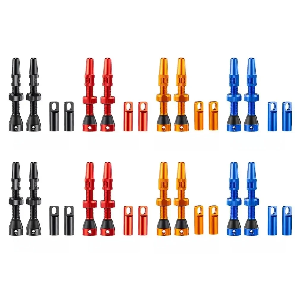 AliExpress 1 Pair 40mm/44mm/60mm Tubeless Tire Valves Aluminum Alloy Brass Core French Style Valve Durable CNC Technology Bike Valve Kits
