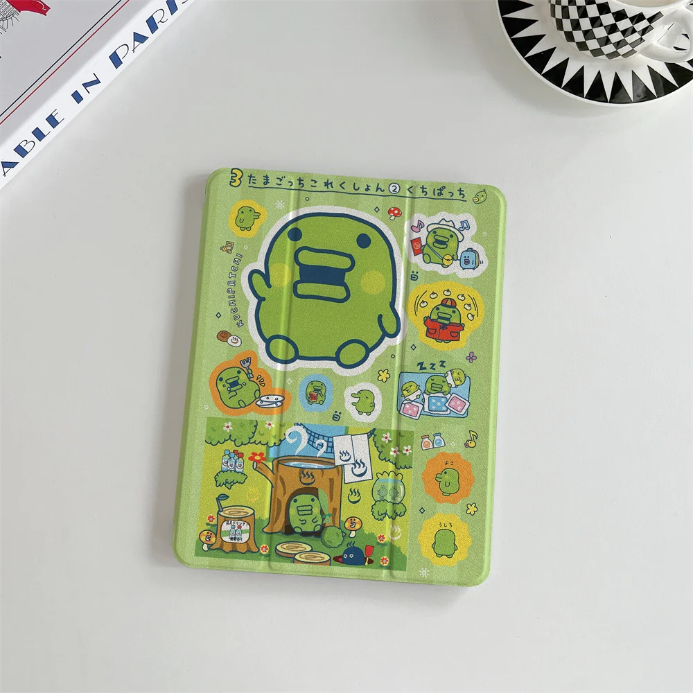 Kawaii Kuchipatchi Tamagotchi Sticker iPad Tri-fold Case Auto Wake Sleep For iPad 11