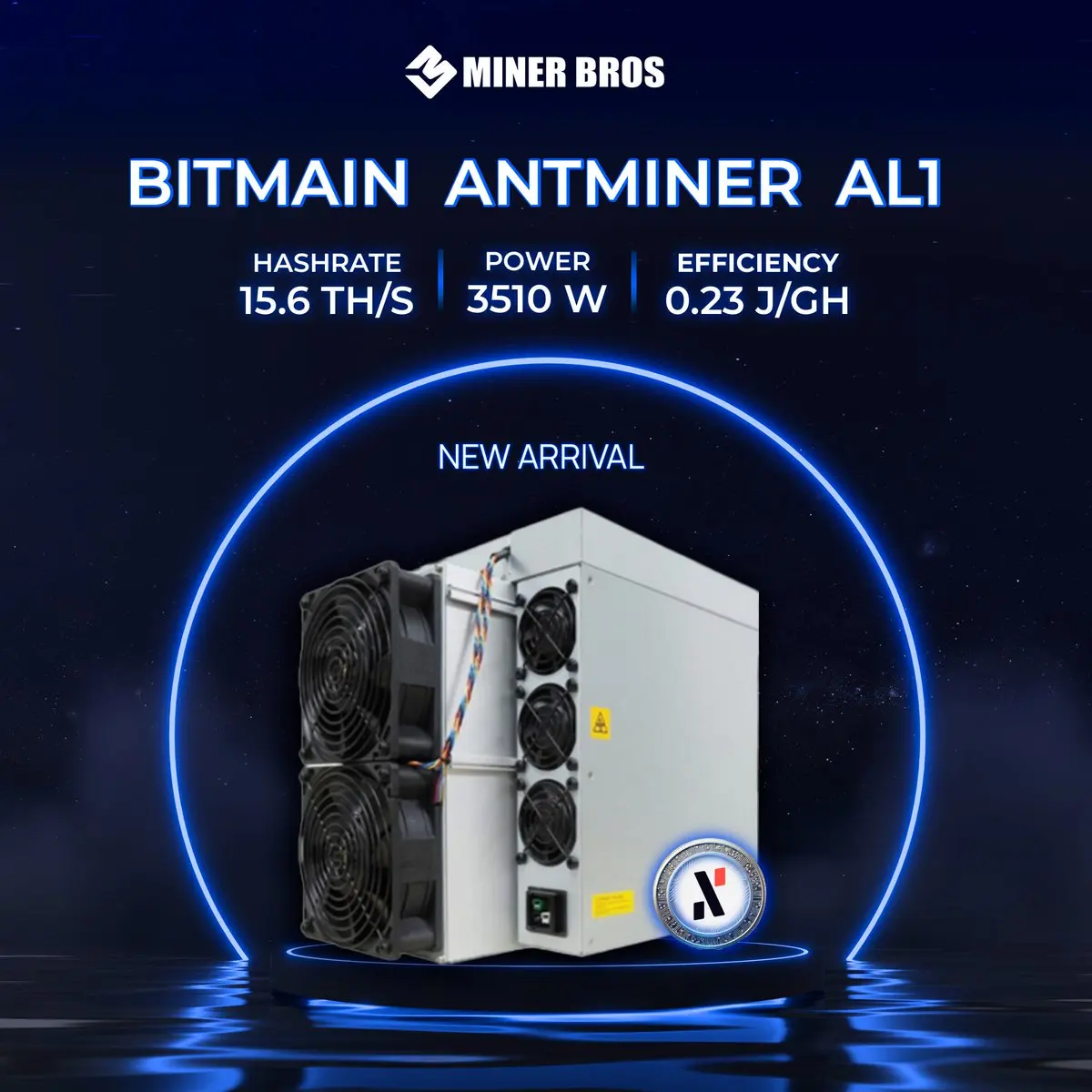 

Промо-предложение, Bitmain Antminer AL1 3510 th/s Вт, Alephium Miner ALPH Mining