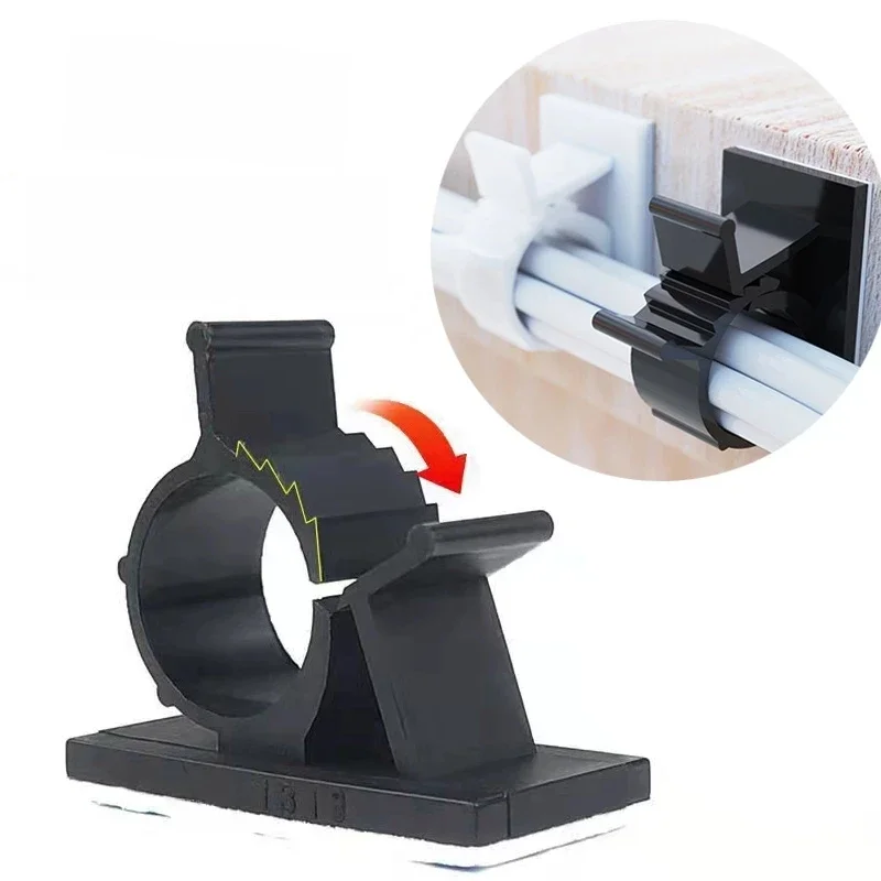 Organisateur de câbles réglable, Clips de câbles auto-adhésifs, gestion des câbles de Table, support de cordon pour voiture, PC, TV, enrouleur de fil de chargement