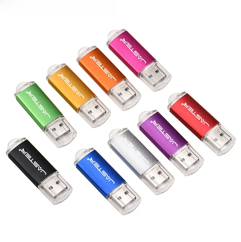 JASTER-Unidade Flash Criativa com Chaveiro, U Stick Pendrive, Presente Elegante, 9 Cores, 128GB,