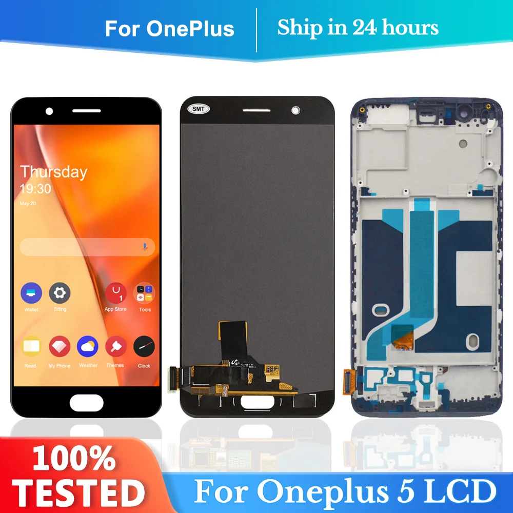 

5,5 "экран OEM для OnePlus 5 A5000, ЖК-дисплей, сенсорный экран, дигитайзер в сборе, замена для 1 + 5, ЖК-дисплей с рамкой