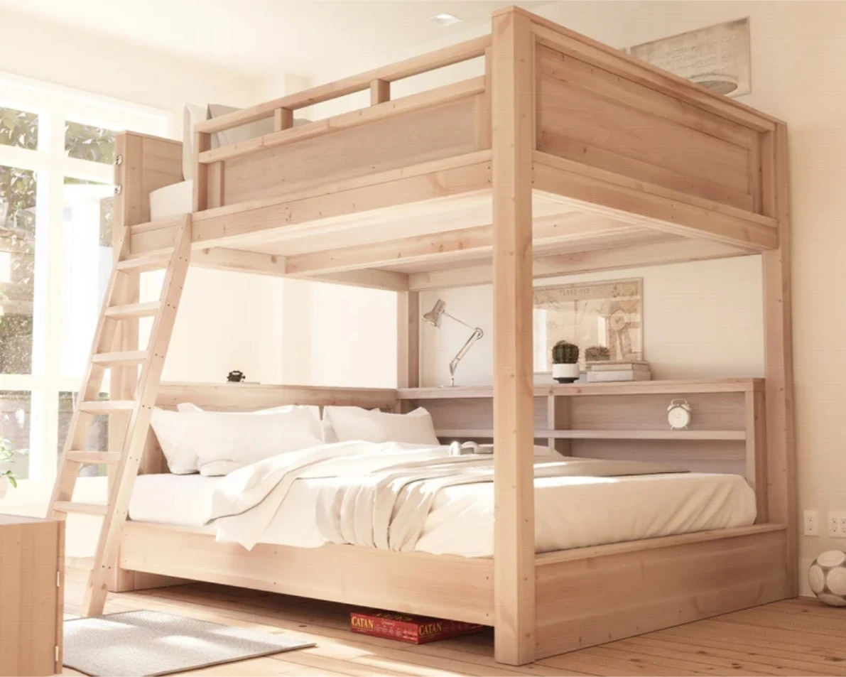 

Queen Over Queen Bunk Bed Plans (Printed Plans) | Heavy Duty DIY Woodworking Blueprints | Adult Loft Bed Frame Build Guide