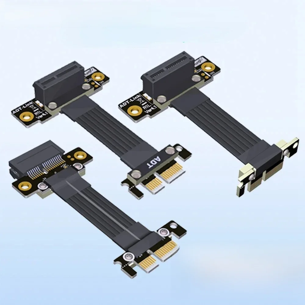 GPU/WK podwójny 90 °   Kabel przedłużający PCI-E 4.0 3.0 X1 do X1, kątowy, R11SL-TL, 4.0, 16 Gb/s, szybki adapter PCI Express 1x. — zdjęcie produktu 7
