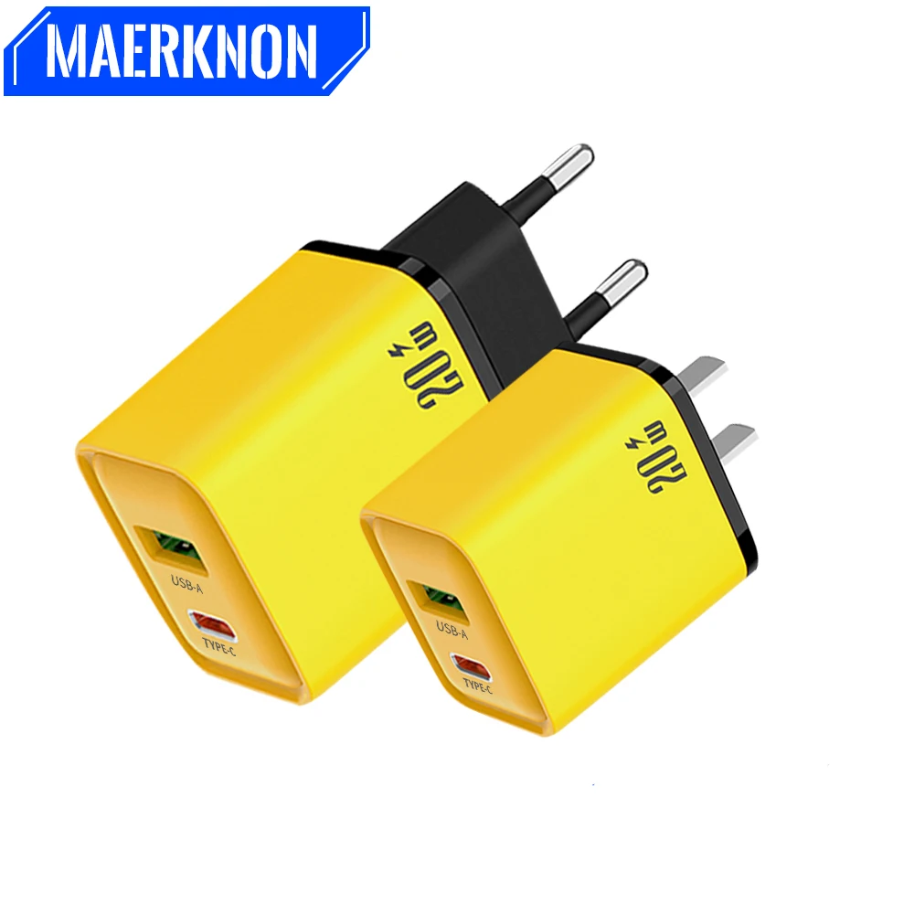 

Maerknon 20W Quick Charge 4.0 3.0 PD USB C Charger Fast Charging Type C Adapter For iPhone 15 14 13 Xiaomi Samsung Phone Charger