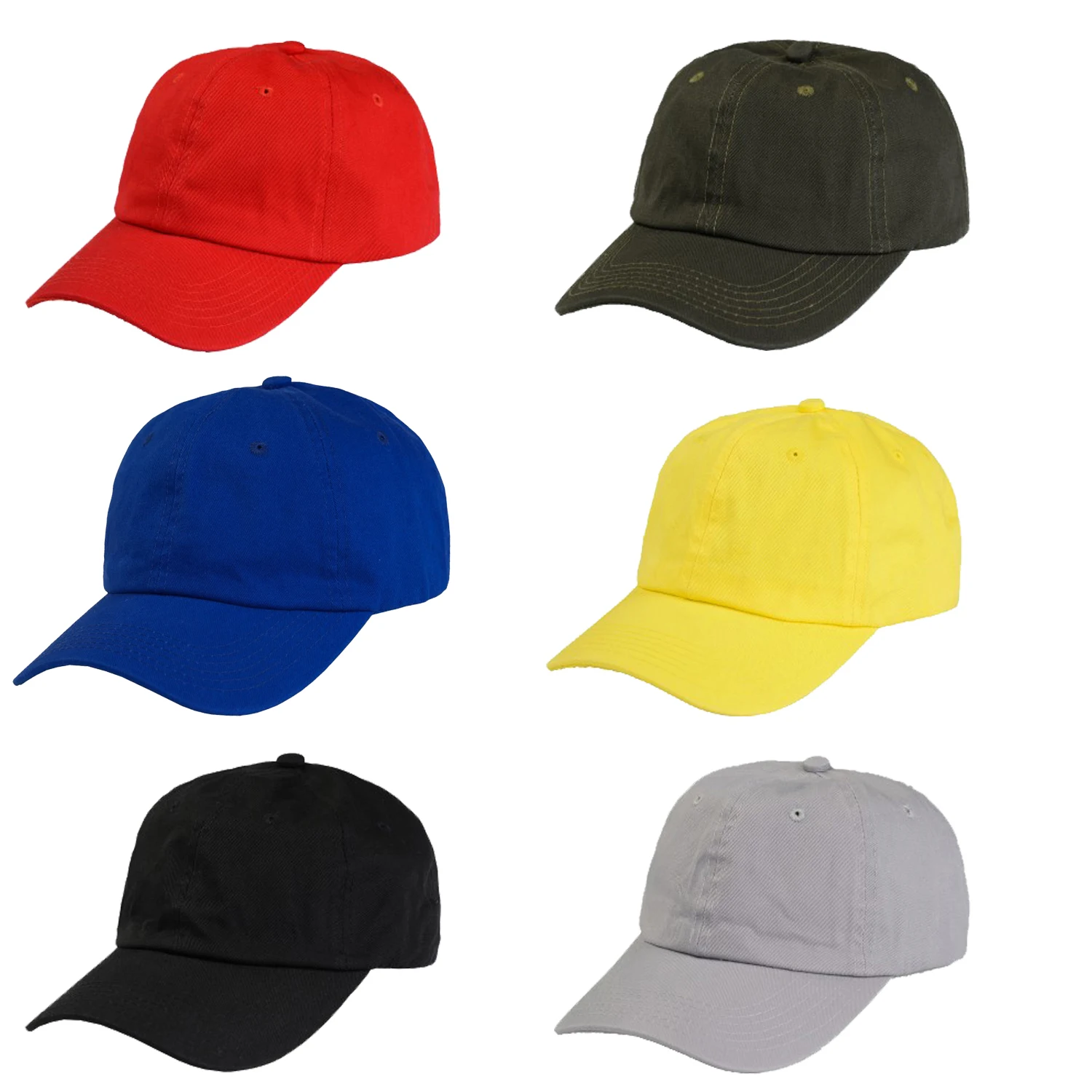 Pack of 12 Cotton Dad Caps Adjustable Classic Hats for Sports and Groups