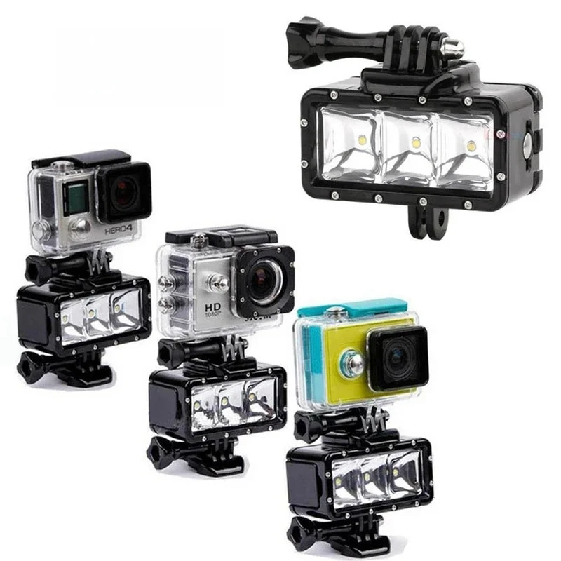 GloryStar latarka lampa podwodna nurkowanie wodoodporna lampa błyskowa LED do montażu wideo dla GoPro SJCAM SJ4000 H9 H9R xiaomi yi OSMO — zdjęcie 2