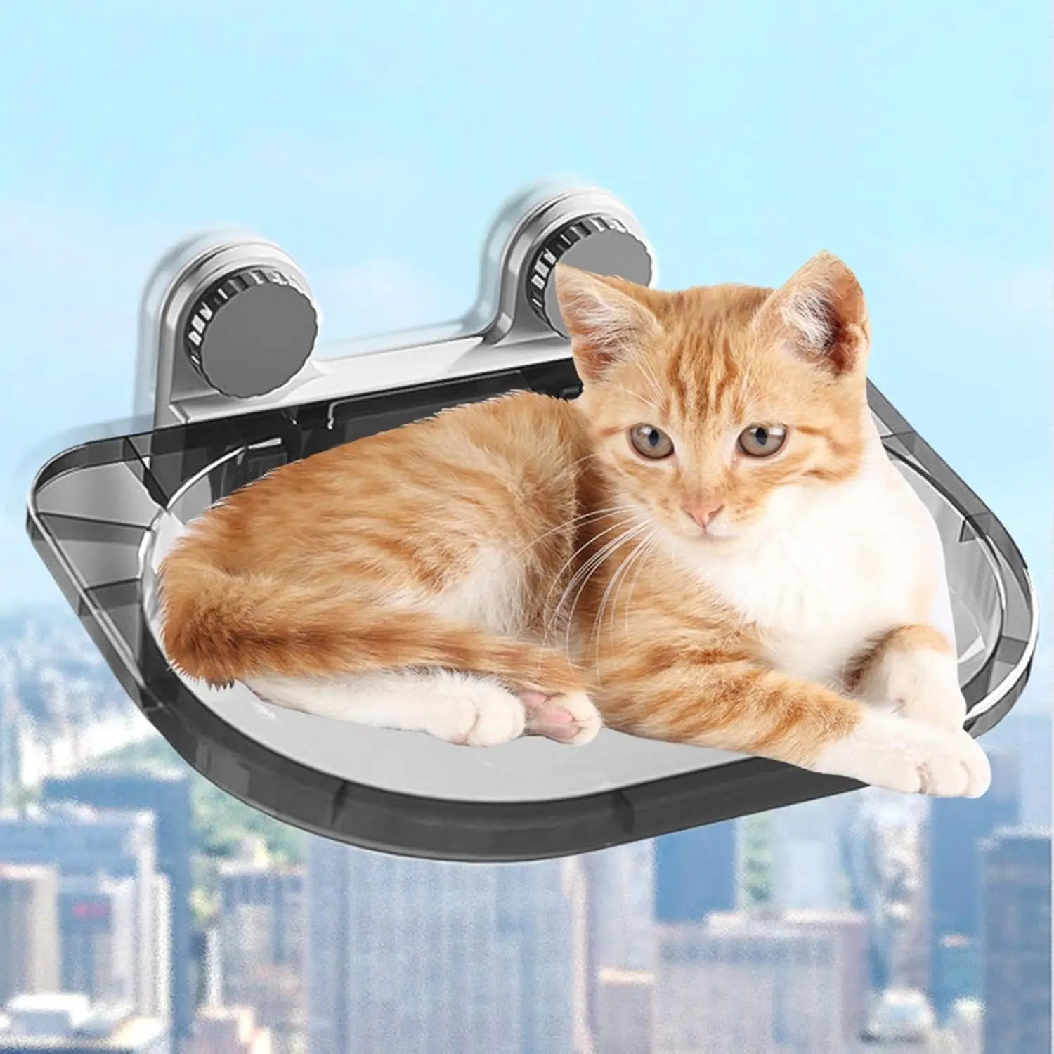 

Clear Cat Perch for Window Indoor Strong Suction Cup Cat Hammock Seat Sunbathing Pet Bed Nail-Free Hanging Cat Climbing Frame