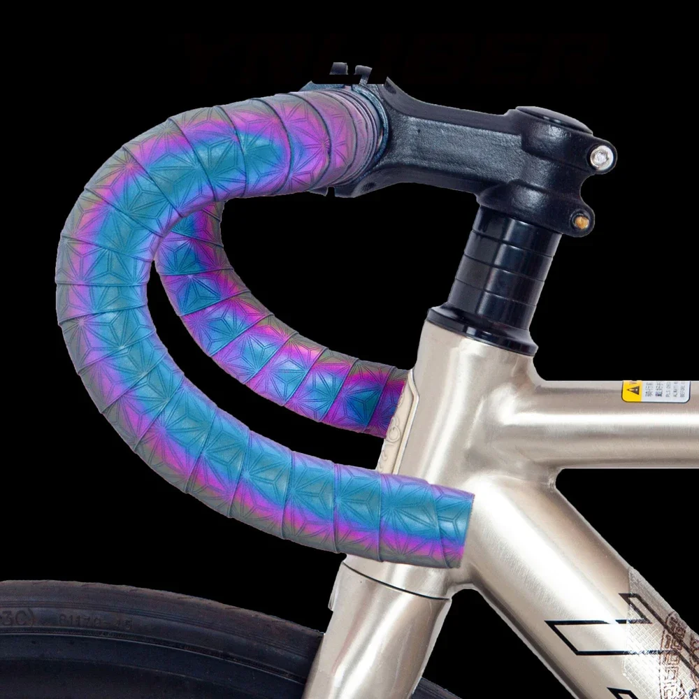 AliExpress Road Bike Handlebar Tape PU+EVA Reflection Dazzle Shockproof Bike Cycling Handlebar Tapes With Bar Plugs Bicycle Accessories