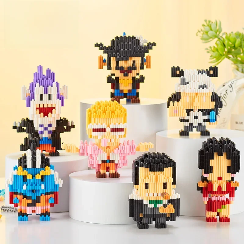 One Piece Linkgo Micro blocs de construction Boa Doflamingo Crocodile Gekko Moria Anime diamant brique Figure jouet pour les enfants