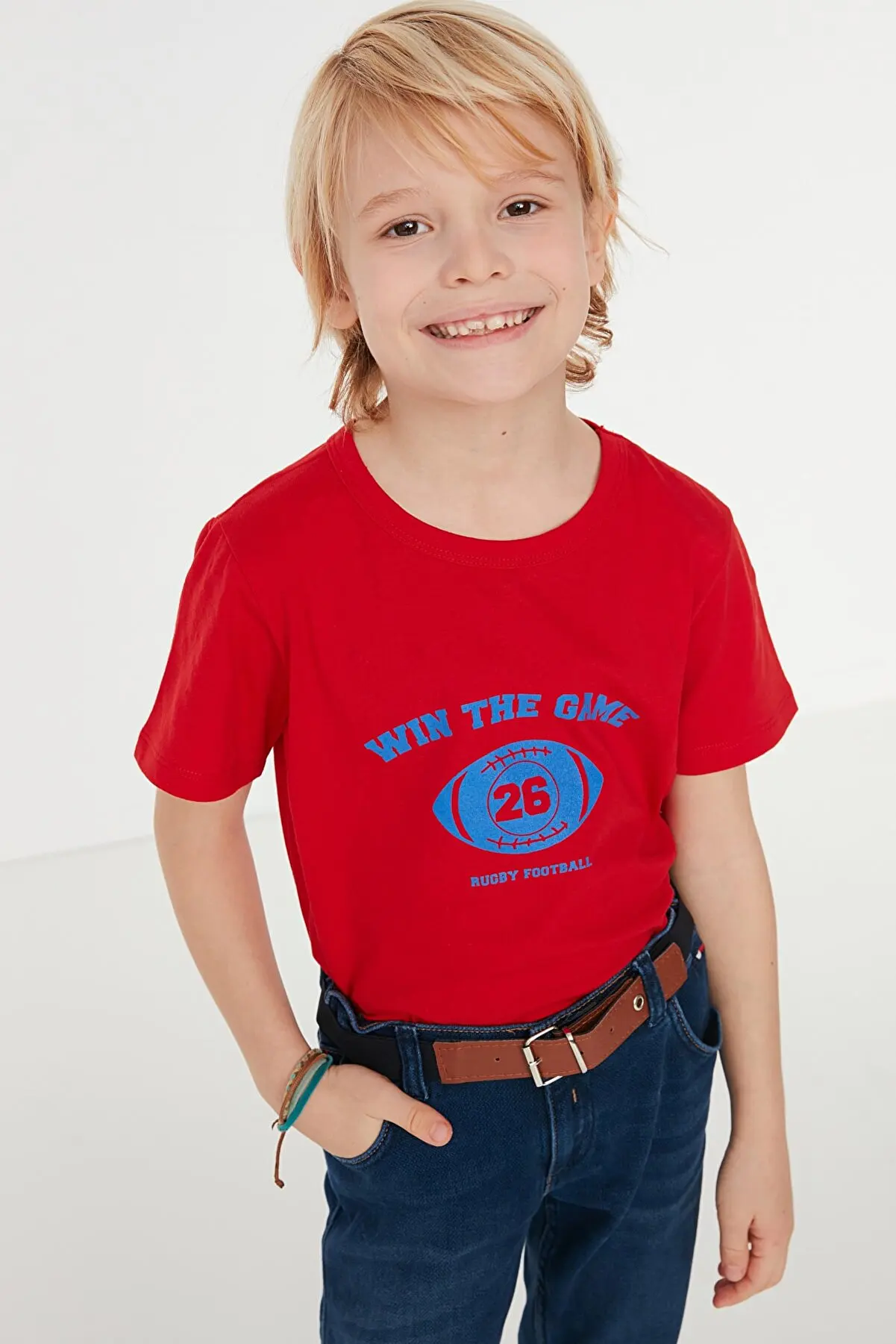 Kaus Rajutan Anak Laki-laki Motif Merah