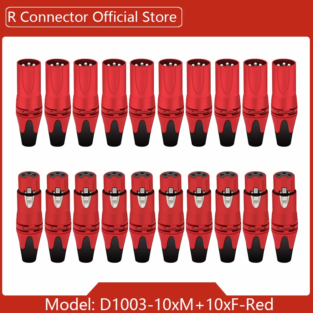 20 stücke/10 sätze Bunte 3Pin XLR Weibliche + Stecker 3 Pole XLR Buchse Mikrofon Stecker Kanone MIC Audio kabel Draht Anschlüsse 5