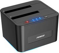 FIDECO Dual Bay Offline Cloning USB 3.0 5Gbps 2.5 3.5 Inch HDD SSD 1 to 1 Duplicator SATA ABS Clone Docking station