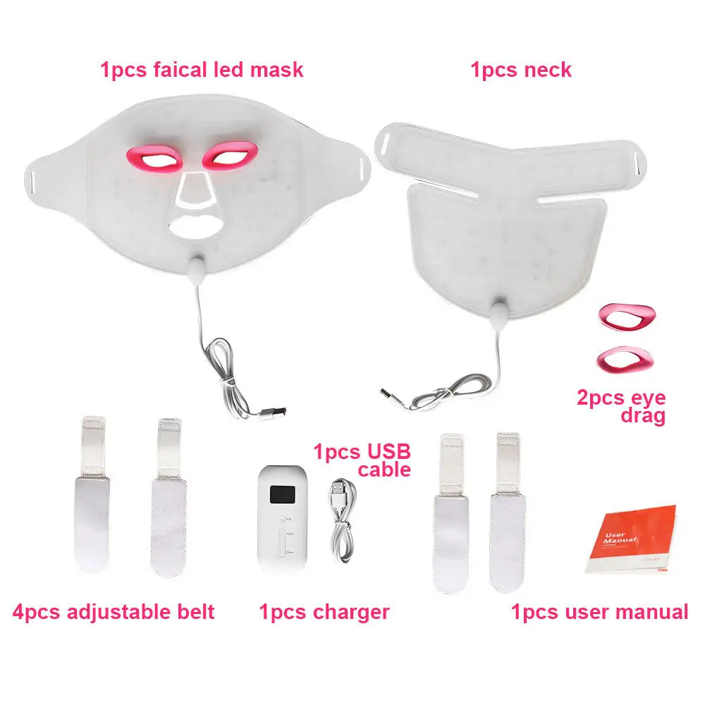 LED Face mask Light Therapy 7 Color Masks Rejuvenation Therapy LED Red mask Light Facial Anti Aging Skin Tightening Wrinkles