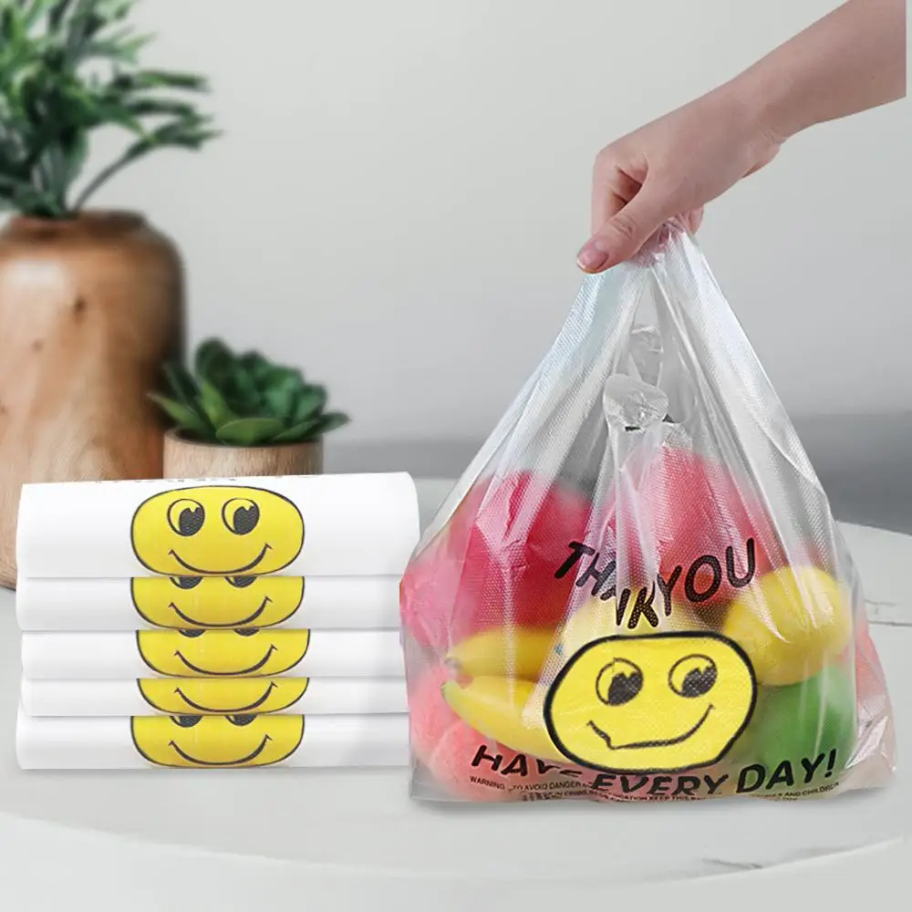 Smiles Plastic Bag Transparent Shopping Bag 50 Plastic Bag